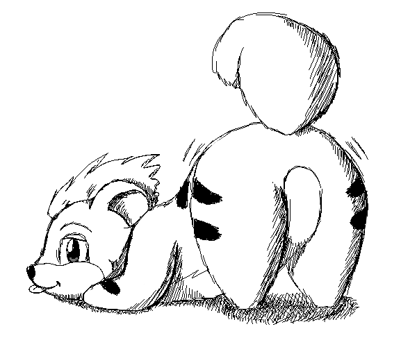 600x500 Chibi Growlithe Rump By Wafflefox