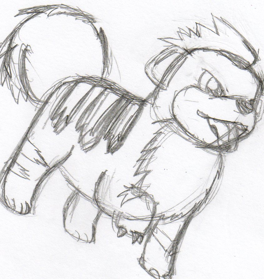 846x894 Secret Santa Growlithe Sketch2 By Wolflover1250