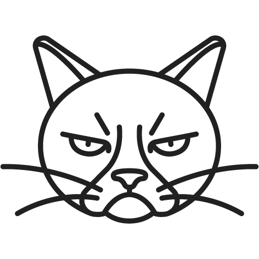 512x512 Free Black Grumpy Cat Icon