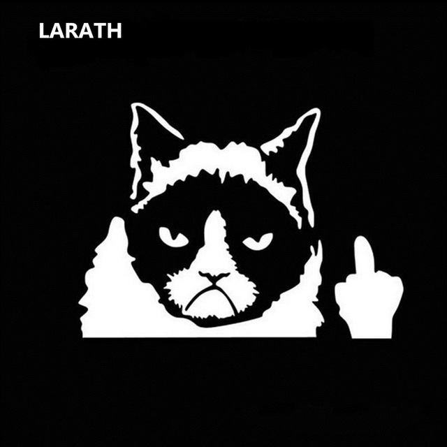 640x640 2017 Car Styling Cool Funny Grumpy Cat Cartoon Sticker Decals