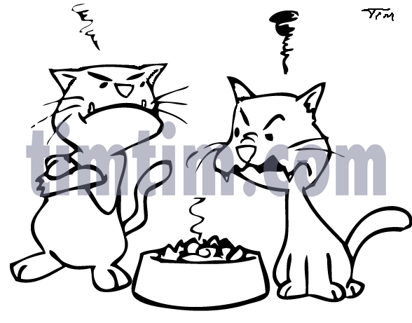 588x461 Free Drawing Of Cats Food Bw2 From The Category Pets