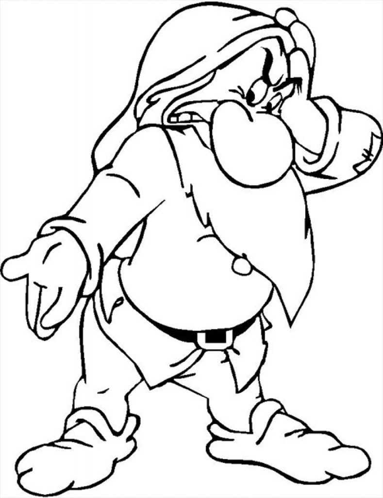 789x1024 The Dwarf Coloring Page Of Grumpy All About Printable Kids Cat