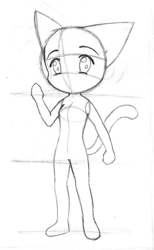 492x800 Drawing How To Draw A Chibi Cat With How To Draw A Chibi Cat