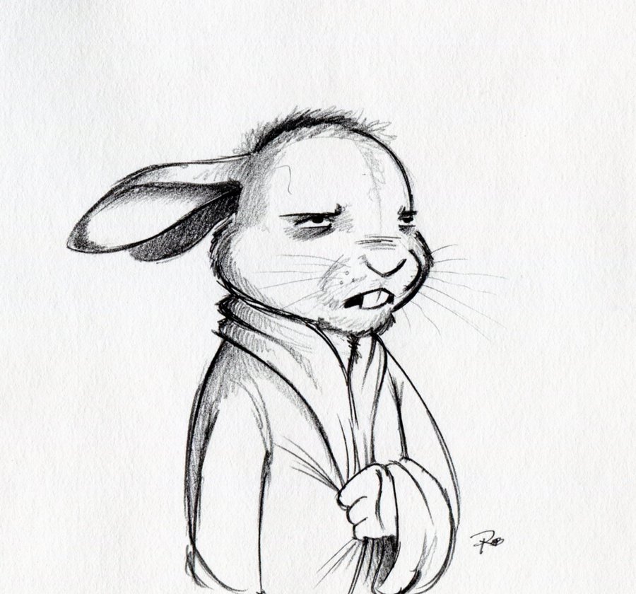900x840 Grumpy Bunny By Robthedoodler
