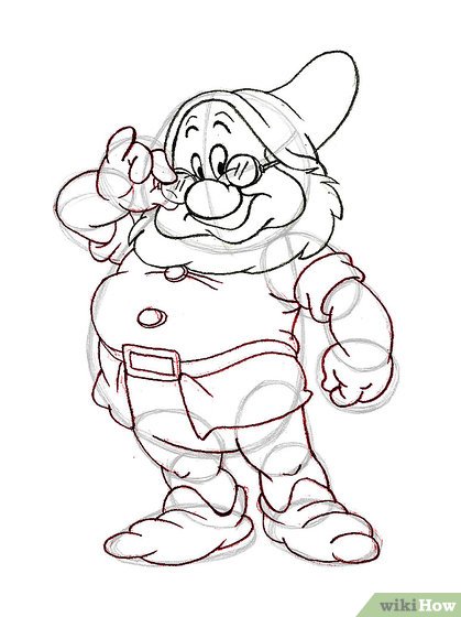 419x560 How To Draw Doc From The Seven Dwarfs 7 Steps (With Pictures)