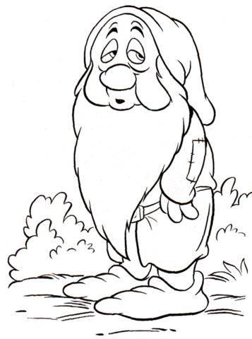 357x480 Sleepy Dwarf Coloring Page Free Printable Coloring Pages