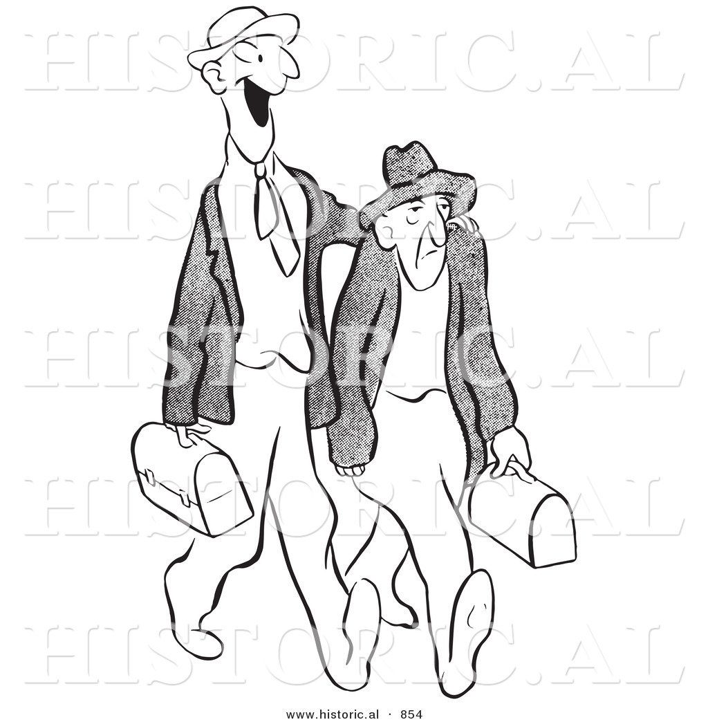 1024x1044 Historical Vector Illustration Of A Cartoon Male Worker Trying