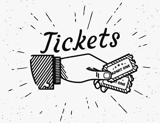 525x403 Retro Grunge Of Human Vintage Hand Drawing With Two Tickets