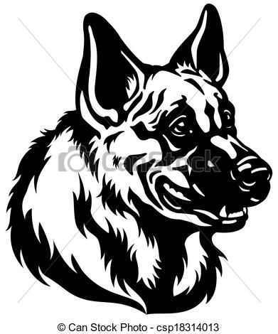 391x470 Vector Clip Art Of Shepherd Dog Head