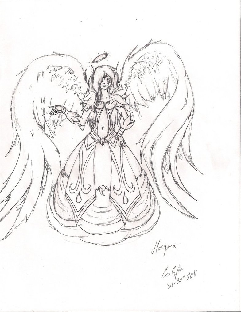 785x1018 Guardian Angel Morgana Sketch By Mitsiecake