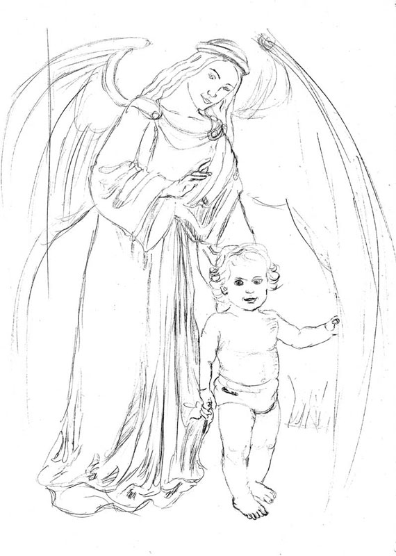 570x800 Guardian Angel With Baby Bo Amra Art