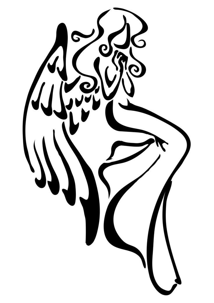 736x1042 Tribal Guardian Angel Tattoo Designs Elaxsir