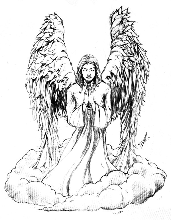 600x773 Angel Tattoo Design By Beniaminobradi