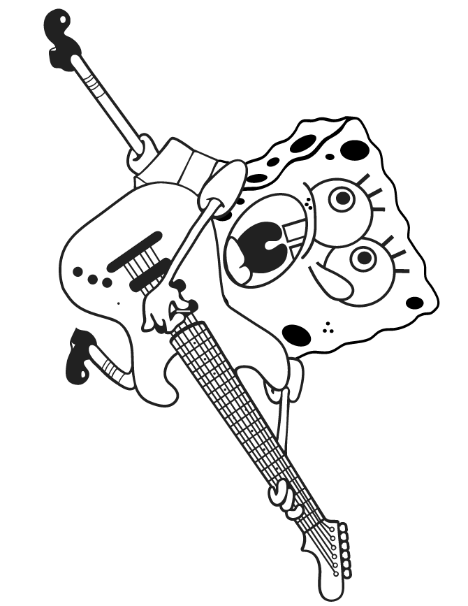 670x867 Guitar Coloring Page