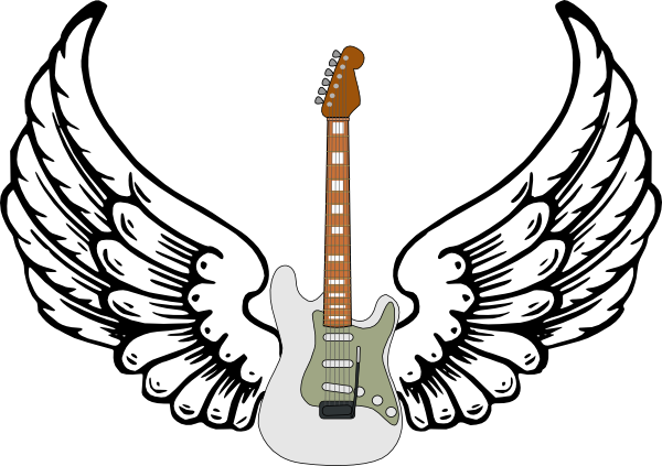 600x423 Guitar With Wings Clip Art