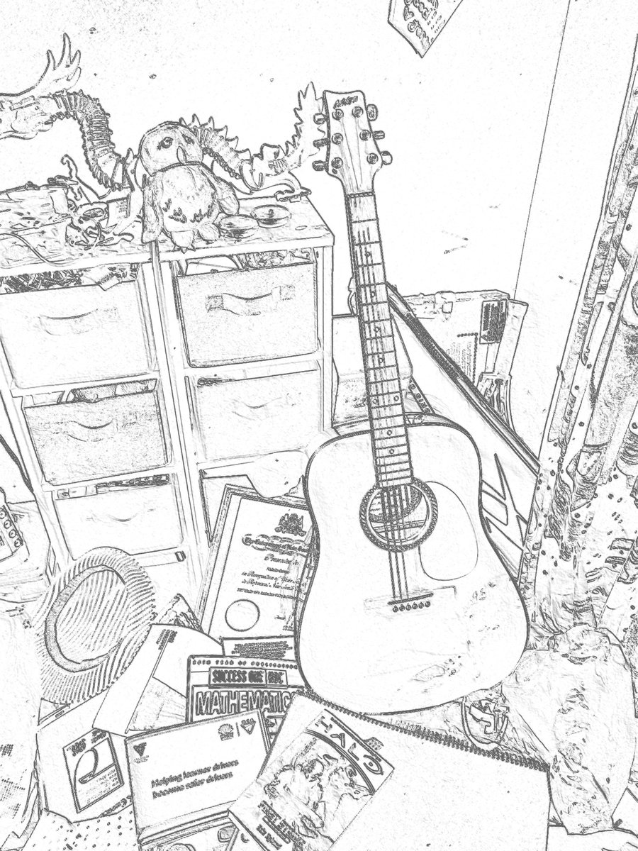 900x1200 My Guitar My Mess Drawing By Shadow Wolf04