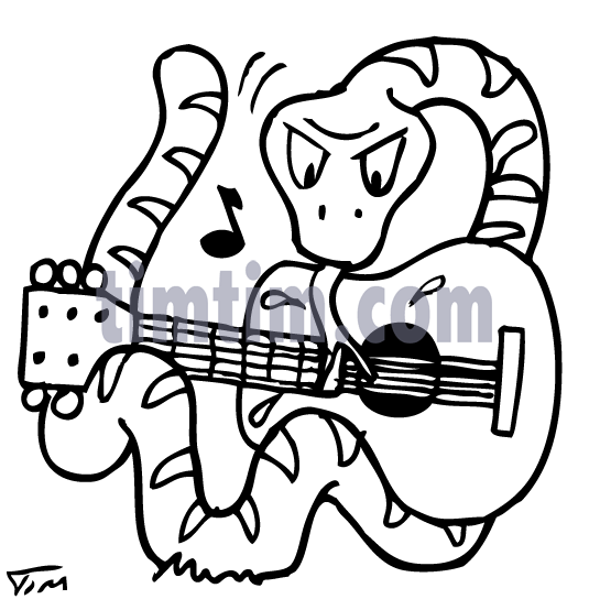 535x554 Free Drawing Of Guitar Snake Bw From The Category Music Amp Bands