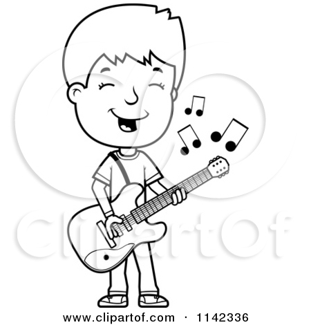 450x470 Playing Guitar Clipart Black And White