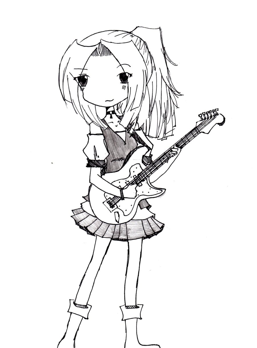 900x1217 Girl And Her Guitar By Kaerucchimoon