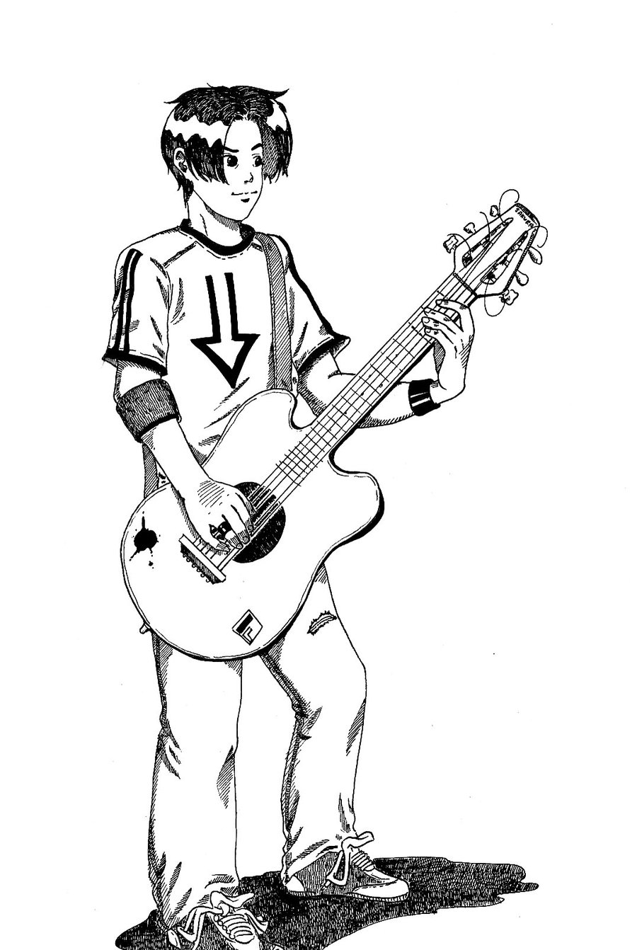 900x1342 Cute Boy Sketch With Guitar Cute Boy Sketch With Guitar Guitar