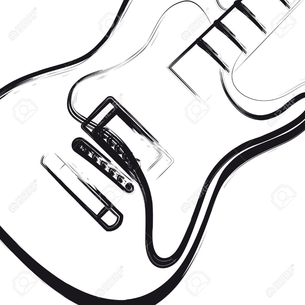 1300x1300 Electric Guitar Hand Drawn, You Can Easy All Editable Royalty Free