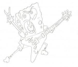 302x260 How To Draw How To Draw Spongebob Rocker