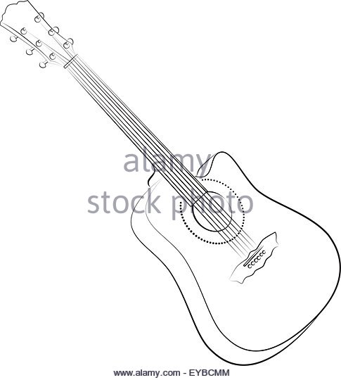 485x540 Acoustic Guitar Sketch Stock Vector Images