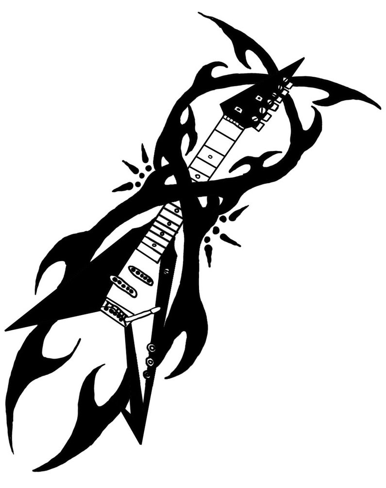 795x1005 Guitar Drawings Clipart