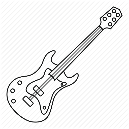 512x512 Electric, Guitar, Line, Music, Outline, String, Thin Icon Icon