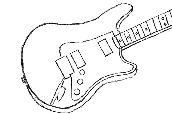 600x400 Guitar Outline By Sandsibilings