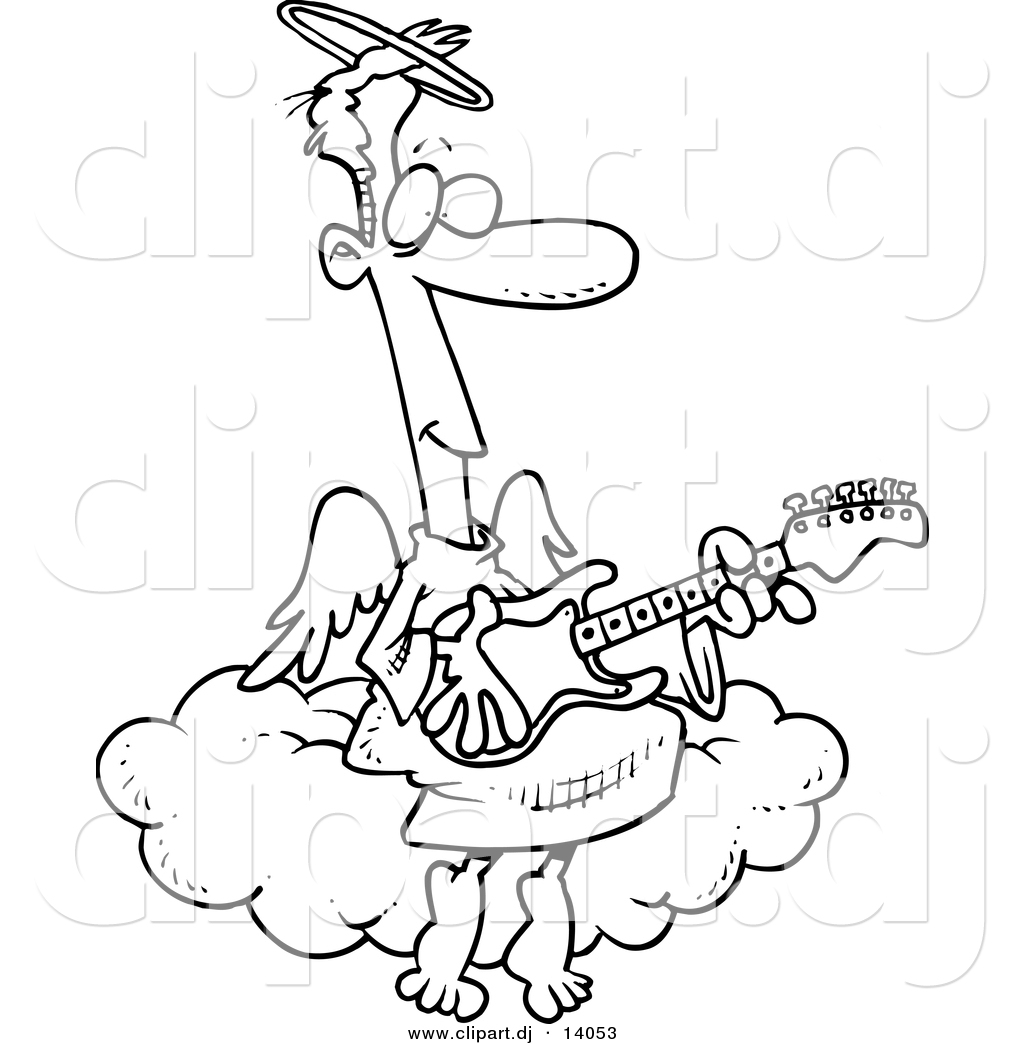 1024x1044 Vector Of Cartoon Angel Man Playing A Guitar