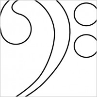 200x200 Clipart Of Bass Guitar Outline