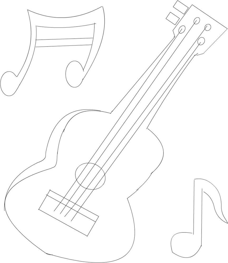 865x1000 Guitar Printable Coloring Page For Kids