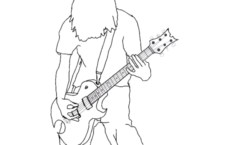 810x500 Male Guitar Line Art By Stratkat