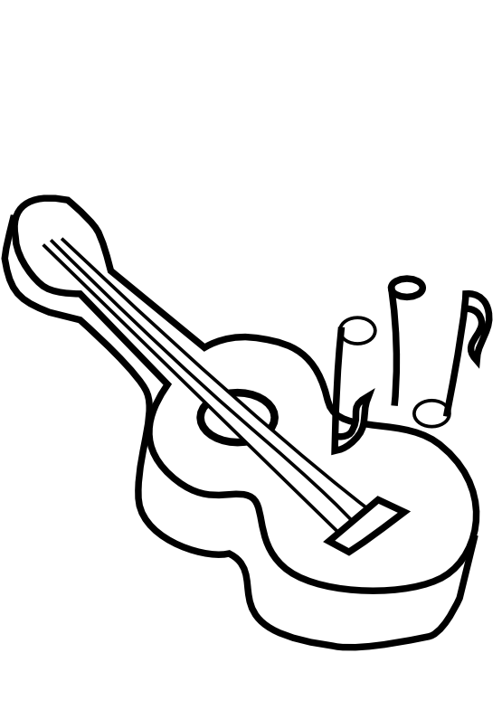 555x785 Clip Art Bg Guitar Black White Line Art Svg