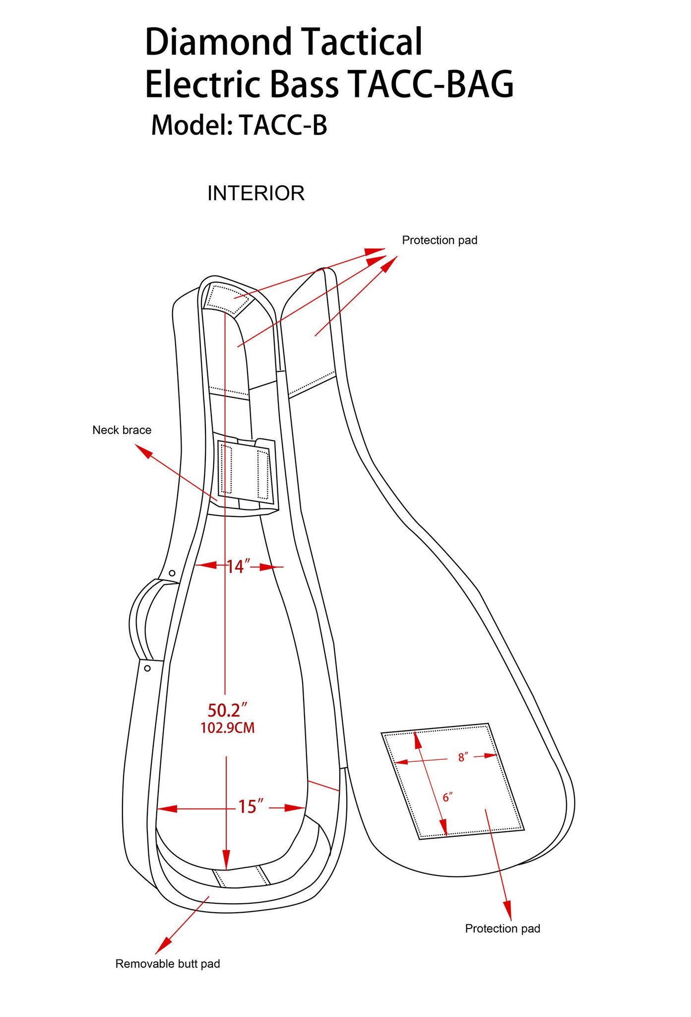 1393x2048 Diamond Tactical Tacc B Electric Guitar Bass Gig Bag Blues City