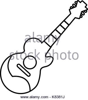 300x340 Acoustic Guitar Thin Line Icon Stock Vector Art Amp Illustration