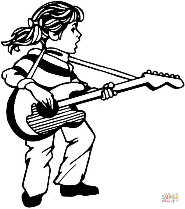 635x720 Guitar Coloring Page Free Printable Coloring Pages
