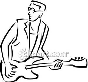 300x279 Man With Guitar Clipart