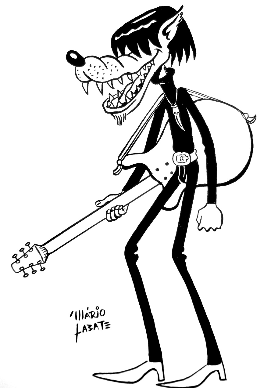 889x1271 Wolf Guitar Player