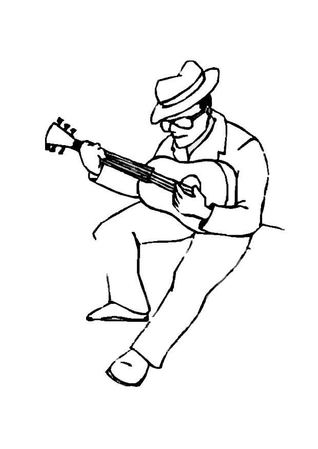 620x875 Coloring Page Guitar Player