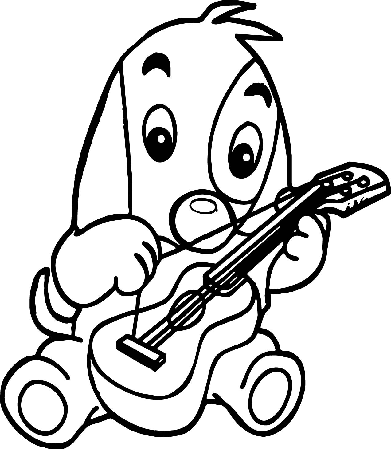 1273x1461 Dog Playing Guitar Coloring Page Wecoloringpage