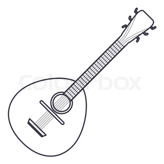 320x320 Spanish Guitar With Mexican, Aztec Ornaments, Sketch Style Vector