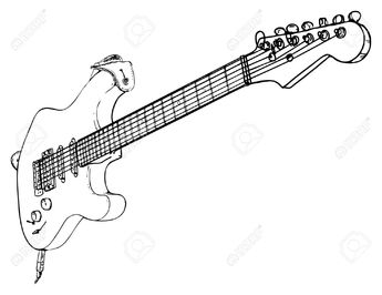 345x266 Electric Guitar Sketch