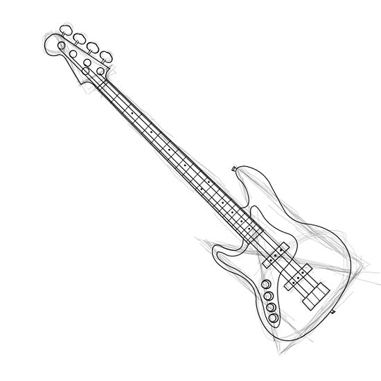 550x550 Draw A Bass Guitar Bass, Guitars And Drawings