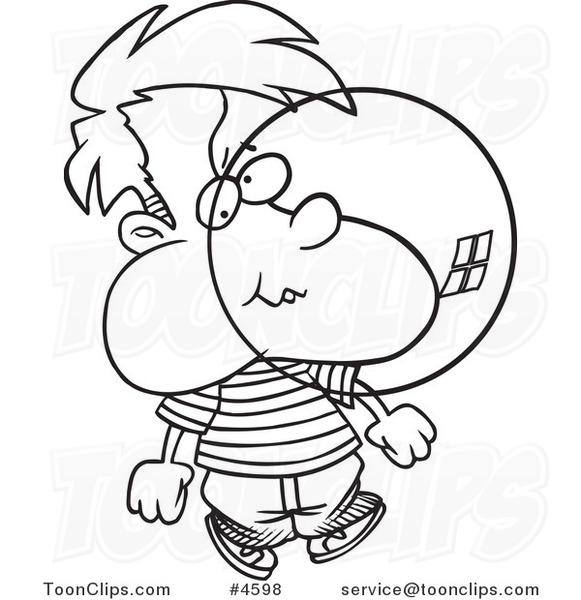 581x600 Cartoon Black And White Line Drawing Of A Boy Blowing Bubble Gum