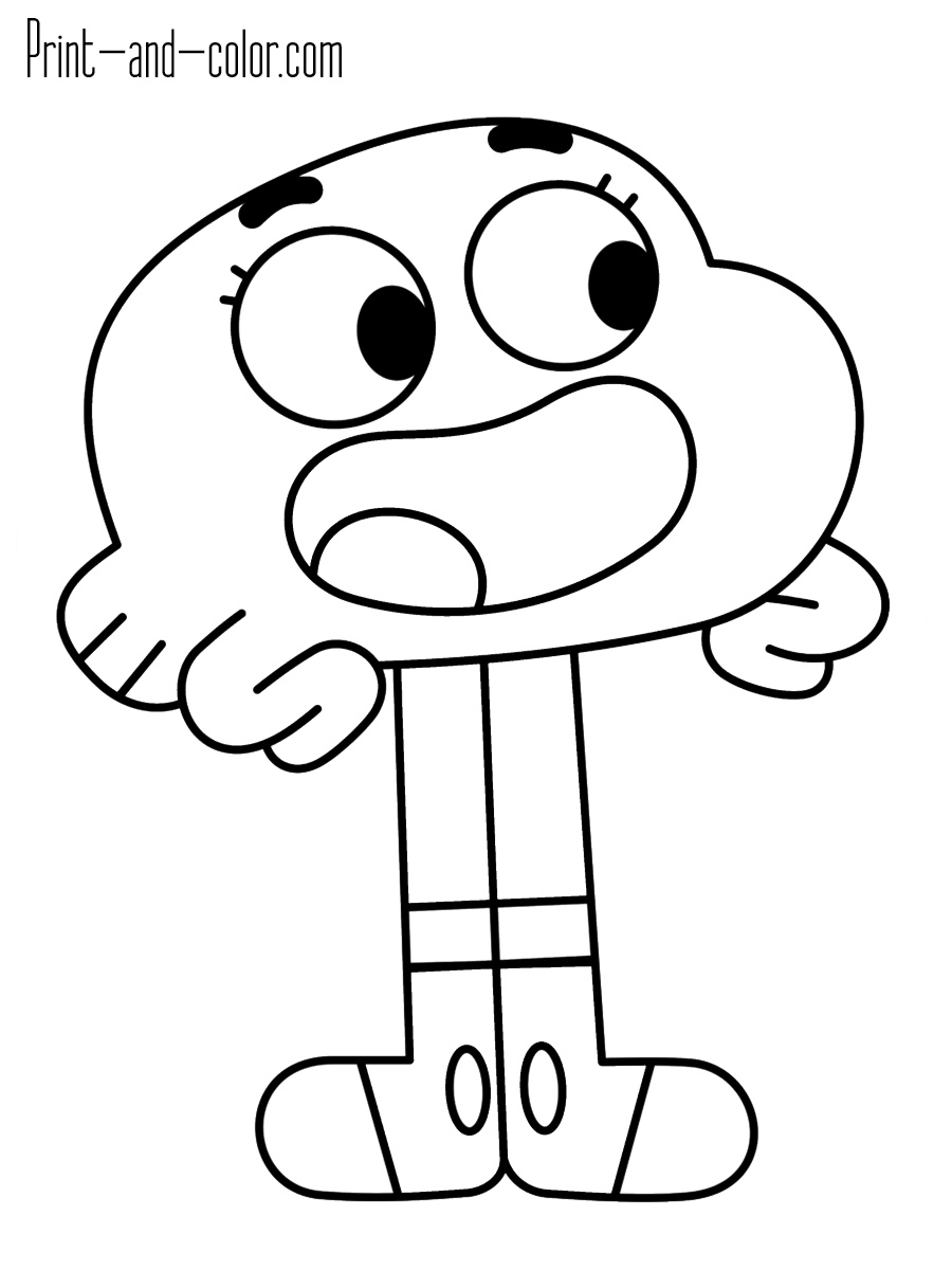 900x1200 The Amazing World Of Gumball Coloring Pages Print