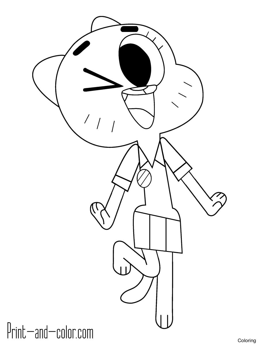 900x1200 Brilliant Amazing World Of Gumball Colouring Pages Page