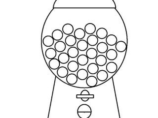 320x240 Bubble Gum Machine Color Page Coloring Page For Kids