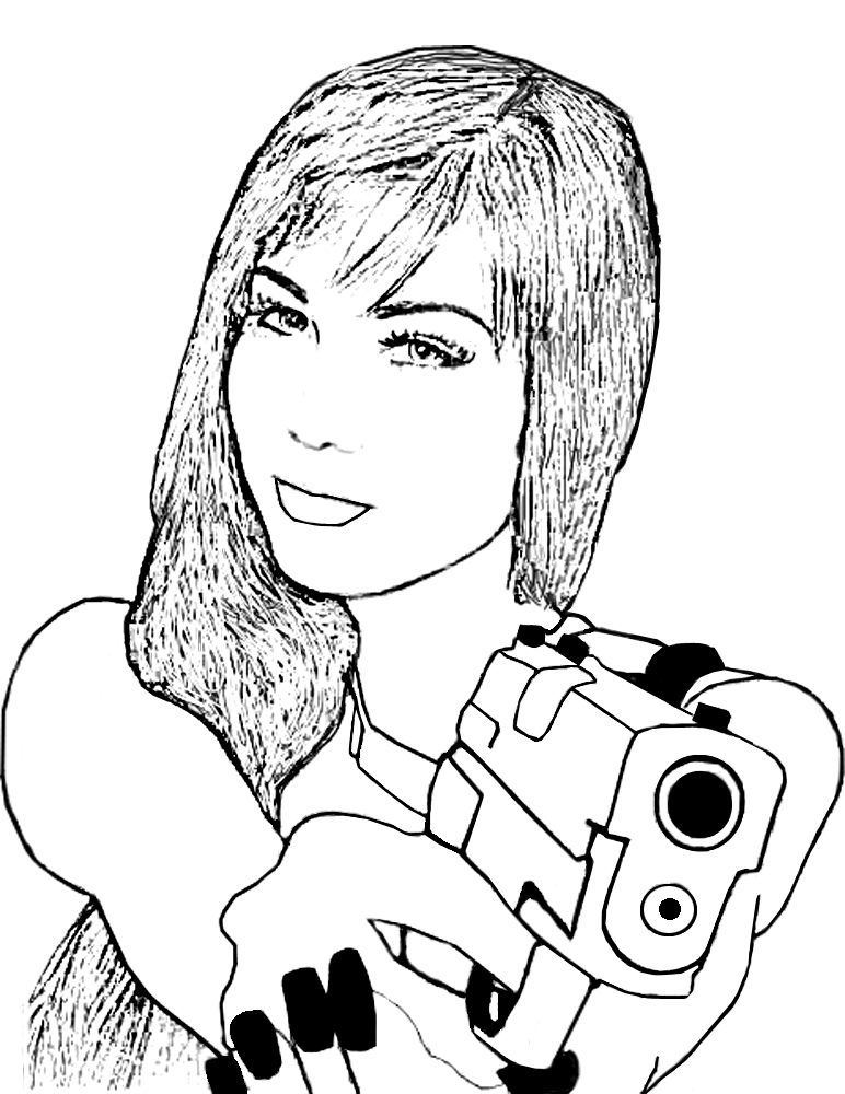 772x1000 Girl With Gun By Redmaroon